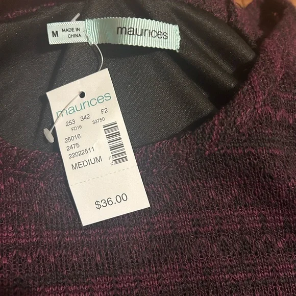 Maurices Burgundy and Black Knit Top with lace.
Whimsigoth/Dark Fairy/ layered - Picture 2 of 2